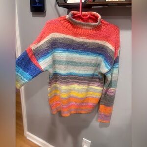 GAP Rainbow Striped Chunky Knit Sweater | Cozy Colorful Pullover